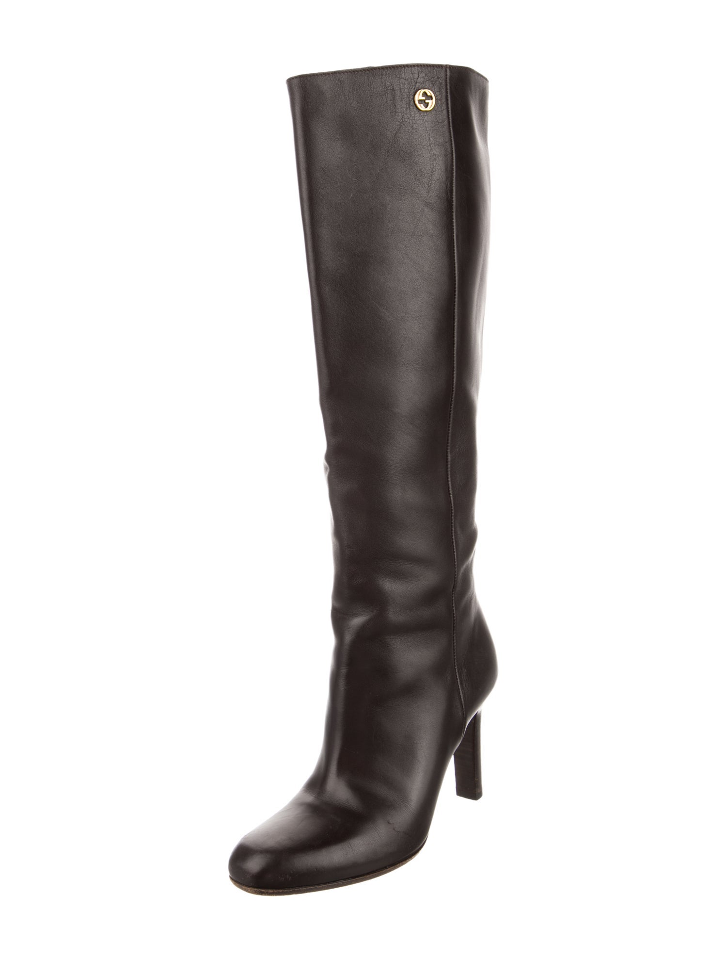 Gucci Interlocking G Logo Leather Boots